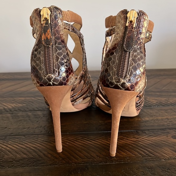 Alexandre Birman Snake/Suede Trim Heels, Sz 38 - Picture 3 of 10